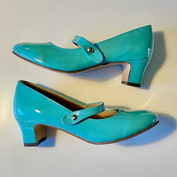 Mari Mari Turquoise Patent Mary Jane Heels | 2” Heel Vintage-Inspired EU 39 - Picture 9 of 11